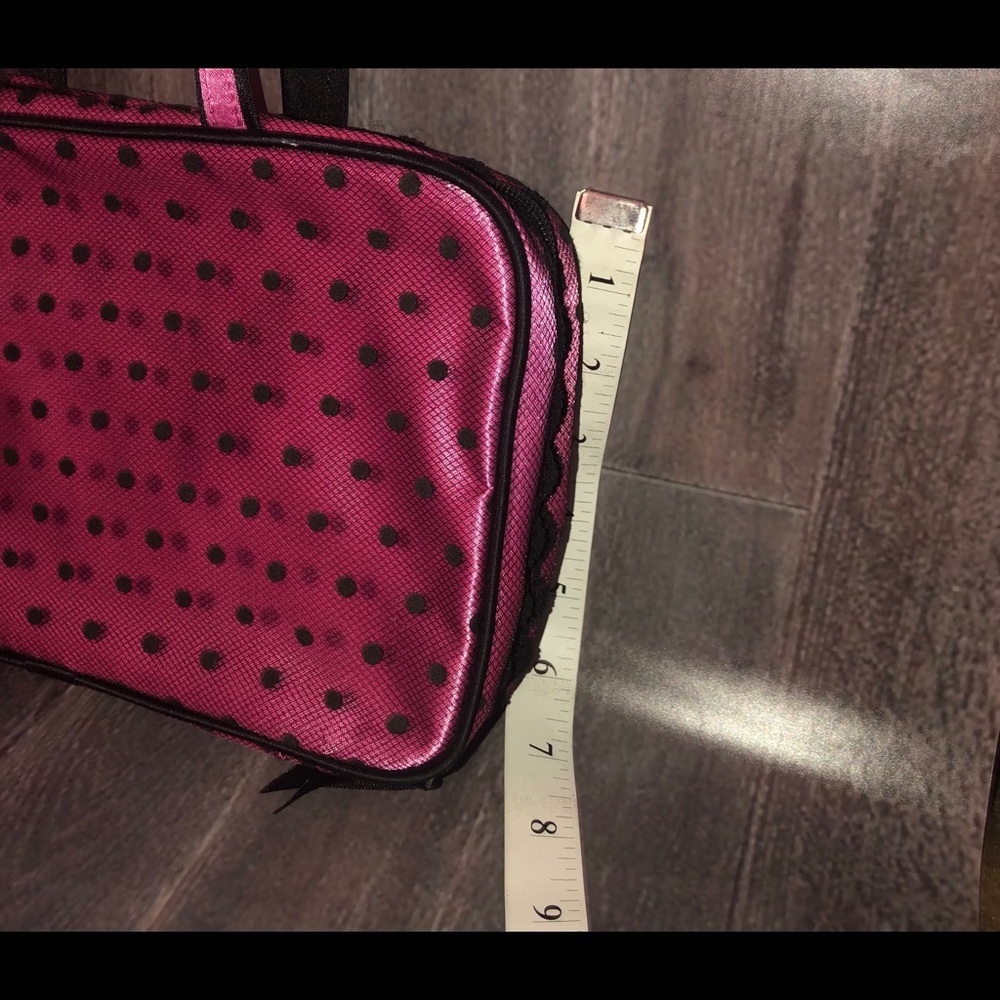 Pretty pink makeup 💄 case with lace overlay - Picture 2 of 5